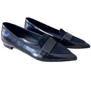Birdies Sparrow Point Toe Loafers in Licorice Leather Black Size 7.5